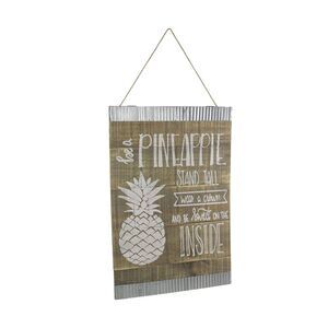 24 Inch Rustic Wood Pineapple Wall Hanging Inspirational Sign Decor Plaque Art